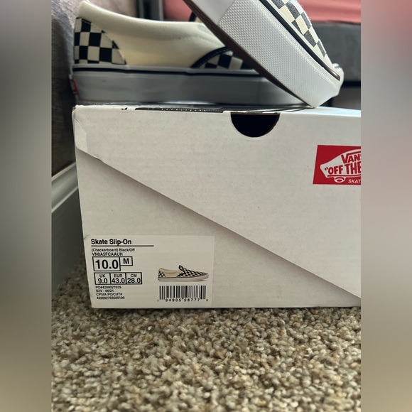 ❗️SOLD❗️Vans men shoes Classic Slip-On Checkerboard Sneakers size 10 like new - Picture 9 of 11
